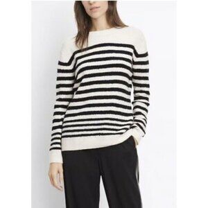 VINCE Wool Bouqle Engineered Stripe Crew Sweater Size Medium 23342